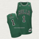 Derrick Rose NO 1 Camiseta Chicago Bulls Hardwood Classics Throwback 2008-09 Verde