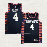 Derrick Rose NO 4 Camiseta New York Knicks Ciudad Edition 2019-20 Azul
