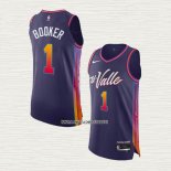 Devin Booker NO 1 Camiseta Phoenix Suns Ciudad Autentico 2023-24 Violeta