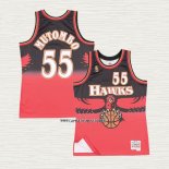 Dikembe Mutombo NO 55 Camiseta Atlanta Hawks Retro Rojo