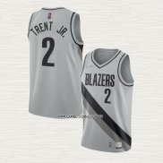 Gary Trent Jr. NO 2 Camiseta Portland Trail Blazers Earned 2020-21 Gris