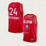 Giannis Antetokounmpo NO 24 Camiseta Milwaukee Bucks All Star 2020 Rojo