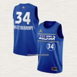 Giannis Antetokounmpo NO 34 Camiseta Milwaukee Bucks All Star 2021 Azul