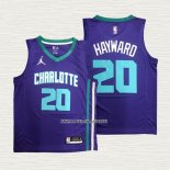 Gordon Hayward NO 20 Camiseta Charlotte Hornets Statement 2020-21 Violeta
