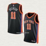 Jalen Brunson NO 11 Camiseta New York Knicks Ciudad 2022-23 Negro