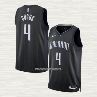 Jalen Suggs NO 4 Camiseta Orlando Magic Ciudad 2022-23 Negro