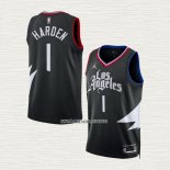 James Harden NO 1 Camiseta Los Angeles Clippers Statement Negro