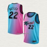 Jimmy Butler NO 22 Camiseta Nino Miami Heat Ciudad 2020-21 Azul Rosa