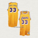Kareem Abdul-Jabbar NO 33 Camiseta Los Angeles Lakers Retro Amarillo