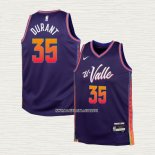 Kevin Durant NO 35 Camiseta Nino Phoenix Suns Ciudad 2023-24 Violeta