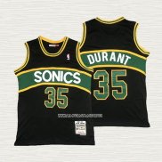 Kevin Durant NO 35 Camiseta Seattle SuperSonics Mitchell & Ness 2007-08 Negro