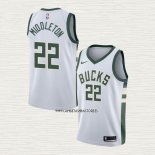 Khris Middleton NO 22 Camiseta Milwaukee Bucks Association Blanco