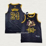 Kobe Bryant NO 24 Camiseta Los Angeles Lakers Black Mamba Snakeskin Negro