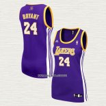 Kobe Bryant NO 24 Camiseta Mujer Los Angeles Lakers Violeta