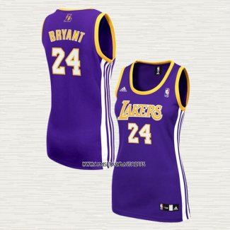 Kobe Bryant NO 24 Camiseta Mujer Los Angeles Lakers Violeta