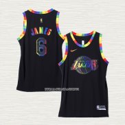 LeBron James NO 6 Camiseta Los Angeles Lakers Fashion Royalty 2022-23 Negro