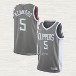 Luke Kennard NO 5 Camiseta Los Angeles Clippers Earned 2020-21 Gris