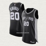 Manu Ginobili NO 20 Camiseta San Antonio Spurs Icon Autentico Negro