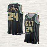 Mason Plumlee NO 24 Camiseta Charlotte Hornets Ciudad 2022-23 Negro