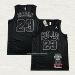 Michael Jordan NO 23 Camiseta Chicago Bulls MVP Negro