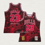 Michael Jordan NO 23 Camiseta Chicago Bulls Mitchell & Ness Hebru Brantley Negro
