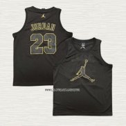 Michael Jordan NO 23 Camiseta Negro Oro
