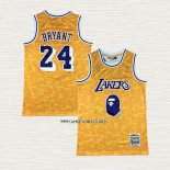 NO 24 Camiseta Los Angeles Lakers Mitchell & Ness Bape Amarillo