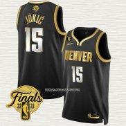 Nikola Jokic NO 15 Camiseta Denver Nuggets Ciudad 2023 NBA Finals Negro