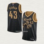 Pascal Siakam NO 43 Camiseta Toronto Raptors Ciudad 2021-22 Negro