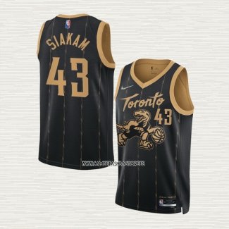 Pascal Siakam NO 43 Camiseta Toronto Raptors Ciudad 2021-22 Negro