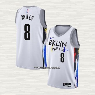 Patty Mills NO 8 Camiseta Brooklyn Nets Ciudad 2022-23 Blanco