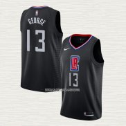 Paul George NO 13 Camiseta Los Angeles Clippers Statement 2019-20 Negro