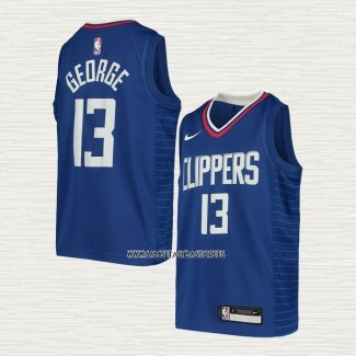 Paul George NO 13 Camiseta Nino Los Angeles Clippers Icon Azul