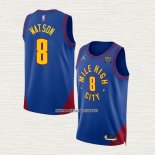 Peyton Watson NO 8 Camiseta Denver Nuggets Statement 2022-23 Azul