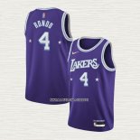 Rajon Rondo NO 4 Camiseta Los Angeles Lakers Ciudad Edition 2021-22 Violeta