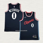 Russell Westbrook NO 0 Camiseta Los Angeles Clippers Icon 2024-25 Azul