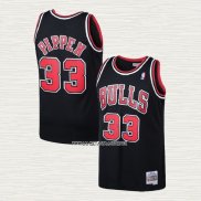 Scottie Pippen NO 33 Camiseta Chicago Bulls Mitchell & Ness 1997-98 Negro