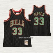 Scottie Pippen NO 33 Camiseta Chicago Bulls Mitchell & Ness 1997-98 Verde Negro