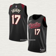 Shaedon Sharpe NO 17 Camiseta Portland Trail Blazers Ciudad 2023-24 Negro