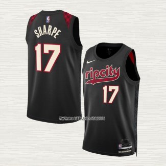 Shaedon Sharpe NO 17 Camiseta Portland Trail Blazers Ciudad 2023-24 Negro