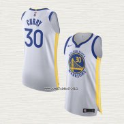 Stephen Curry NO 30 Camiseta Golden State Warriors Association Autentico Blanco