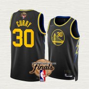 Stephen Curry NO 30 Camiseta Golden State Warriors Ciudad 2022 NBA Finals Negro