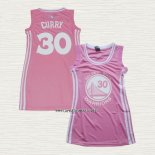 Stephen Curry NO 30 Camiseta Mujer Golden State Warriors Icon Rosa