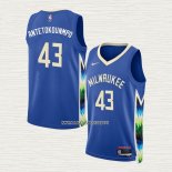 Thanasis Antetokounmpo NO 43 Camiseta Milwaukee Bucks Ciudad 2022-23 Azul