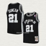 Tim Duncan NO 21 Camiseta Nino San Antonio Spurs Mitchell & Ness 1998-99 Negro