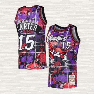 Vince Carter NO 15 Camiseta Toronto Raptors Mitchell & Ness Lunar New Year Violeta