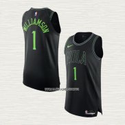 Zion Williamson NO 1 Camiseta New Orleans Pelicans Ciudad Autentico 2023-24 Negro